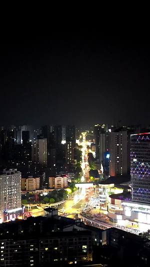 航拍湖北襄阳人民广场天桥交通大道夜景视频的预览图
