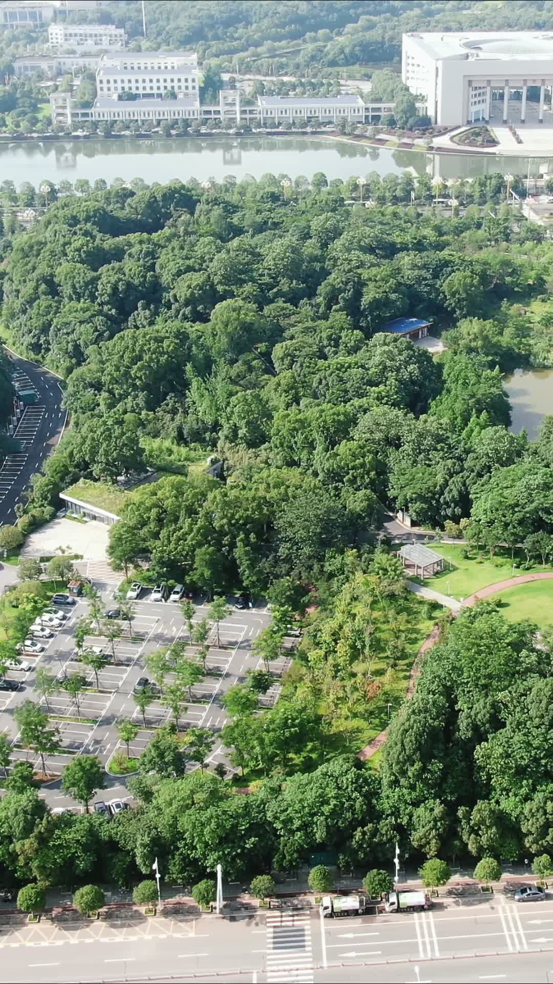 航拍湖南长沙湘府文化公园视频的预览图