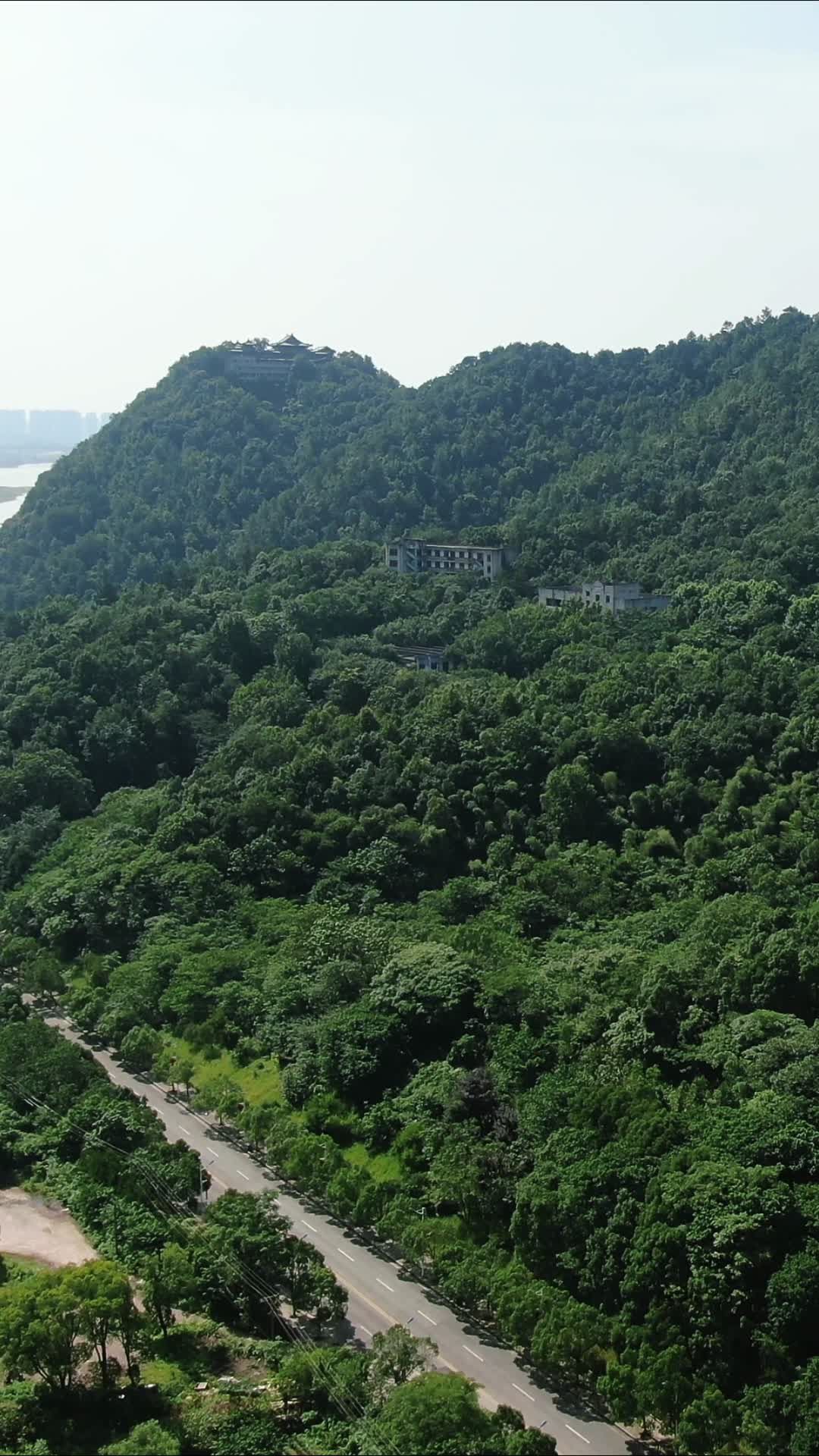 旅游景区航拍湖南湘潭昭山风景区视频的预览图