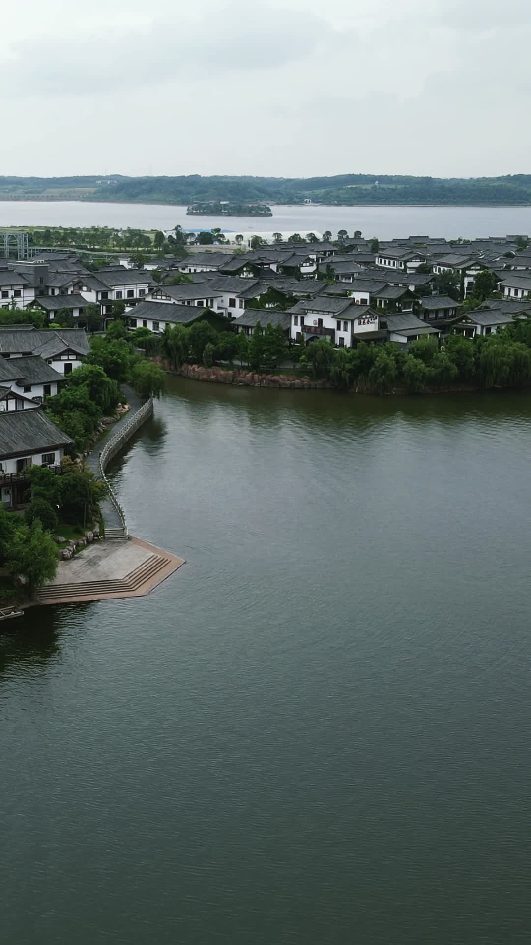 旅游景区湖南岳阳湘阴洋沙湖国际旅游度假区渔窑小镇视频的预览图