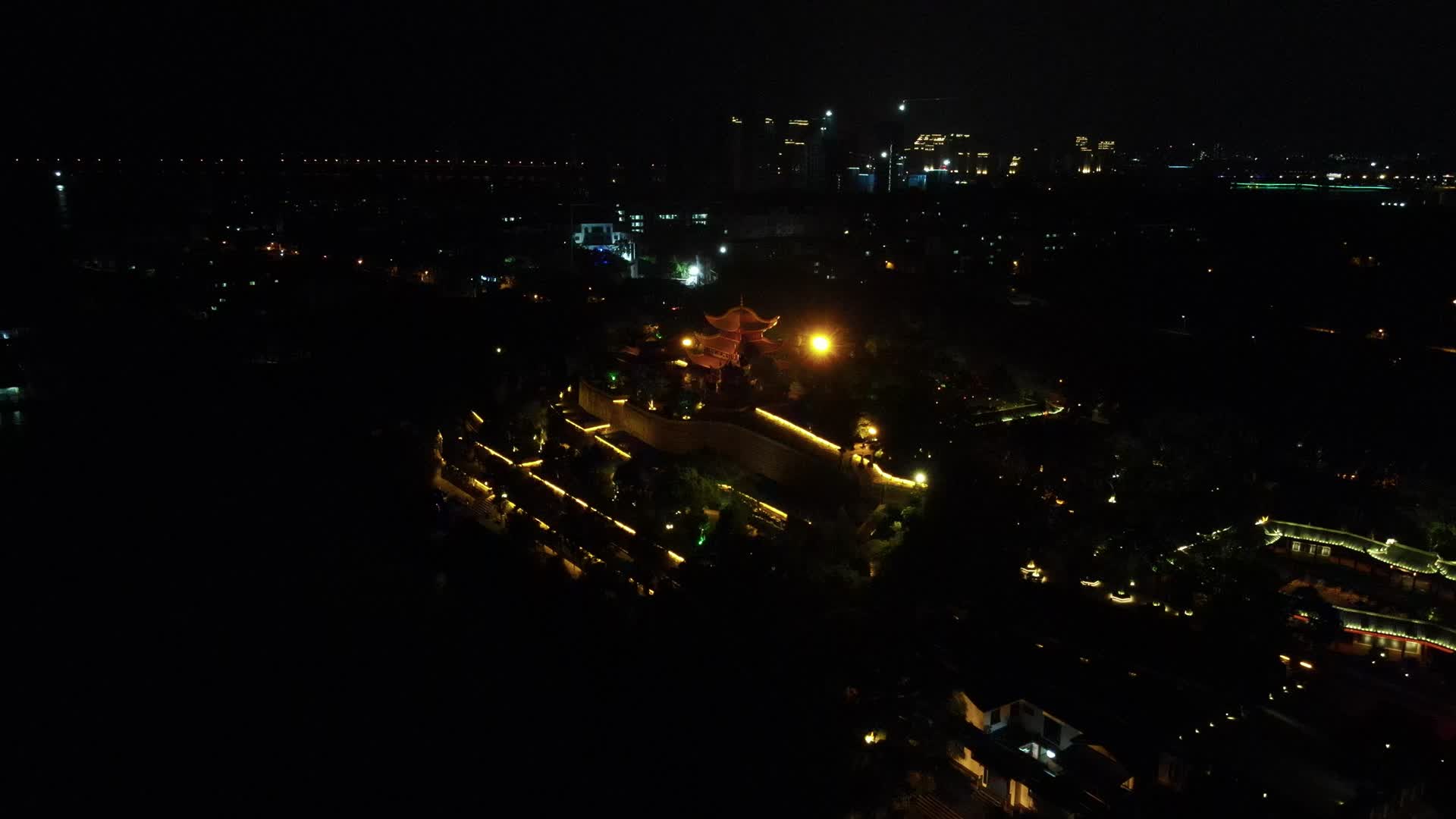 湖南益阳城市夜景灯光航拍视频的预览图