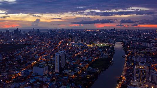 美丽的繁华的菲律宾曼达卢永市航拍4K超清4K60帧1视频的预览图