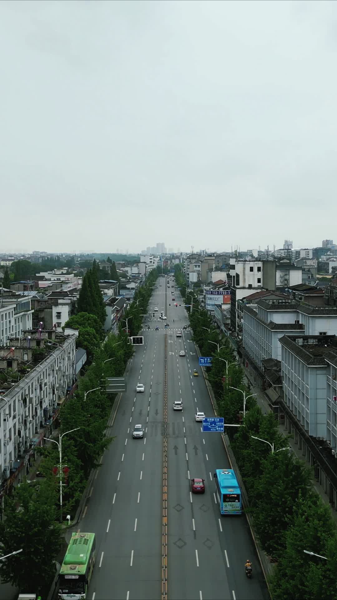 湖北荆州城市交通竖屏航拍视频的预览图
