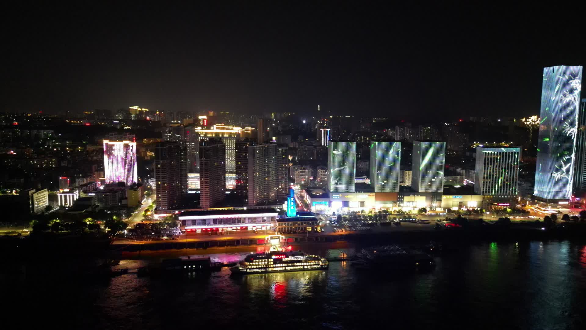 航拍湖北宜昌夜景视频的预览图
