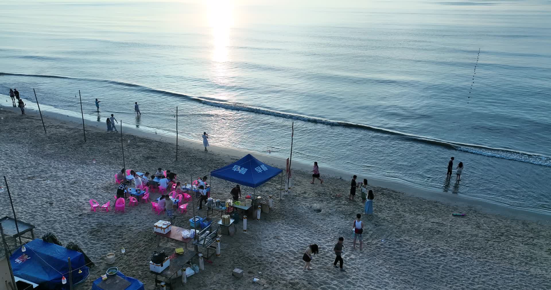 海边早餐摊档视频的预览图