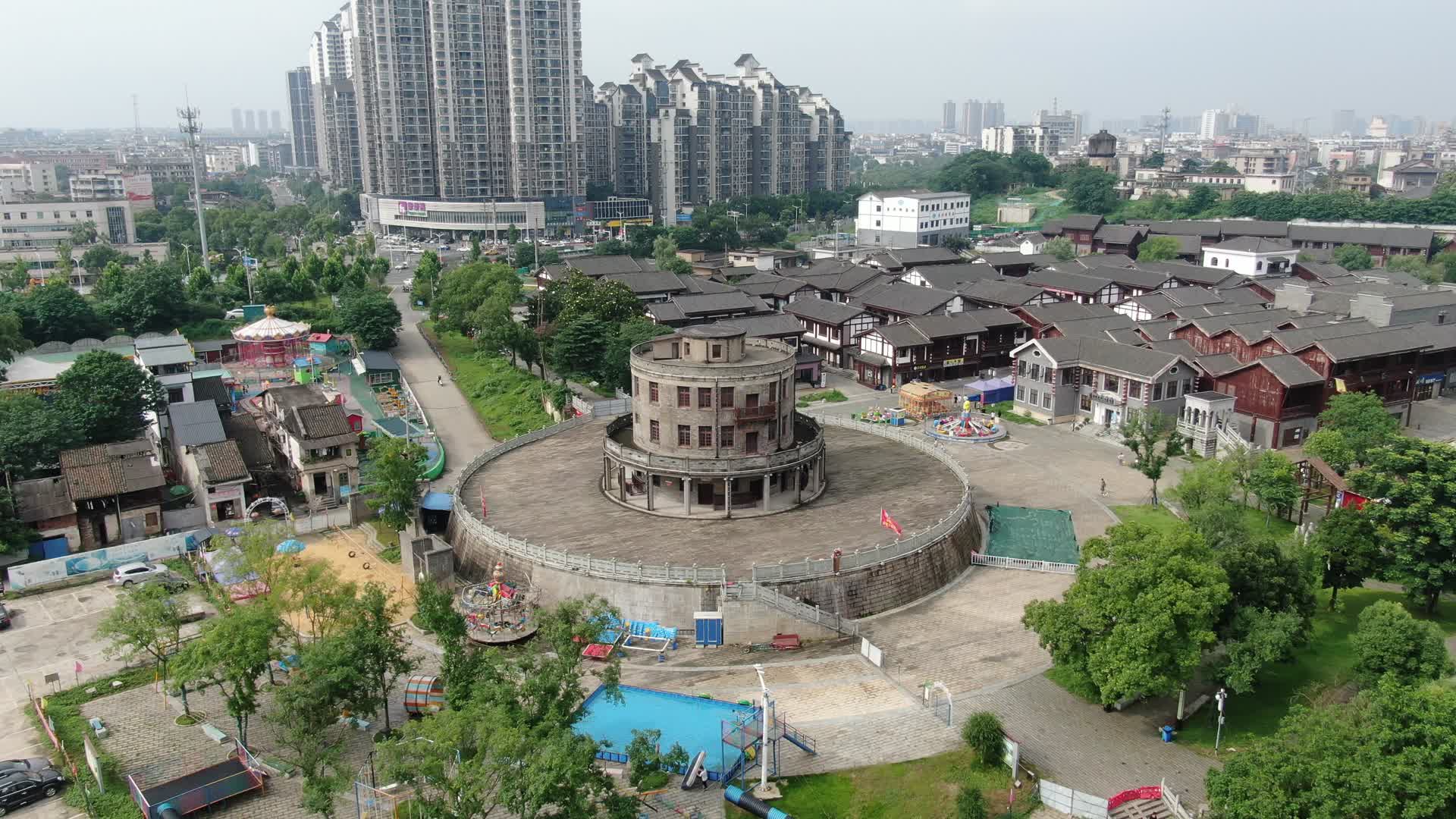 湖南湘潭窑湾老汽车站航拍视频的预览图