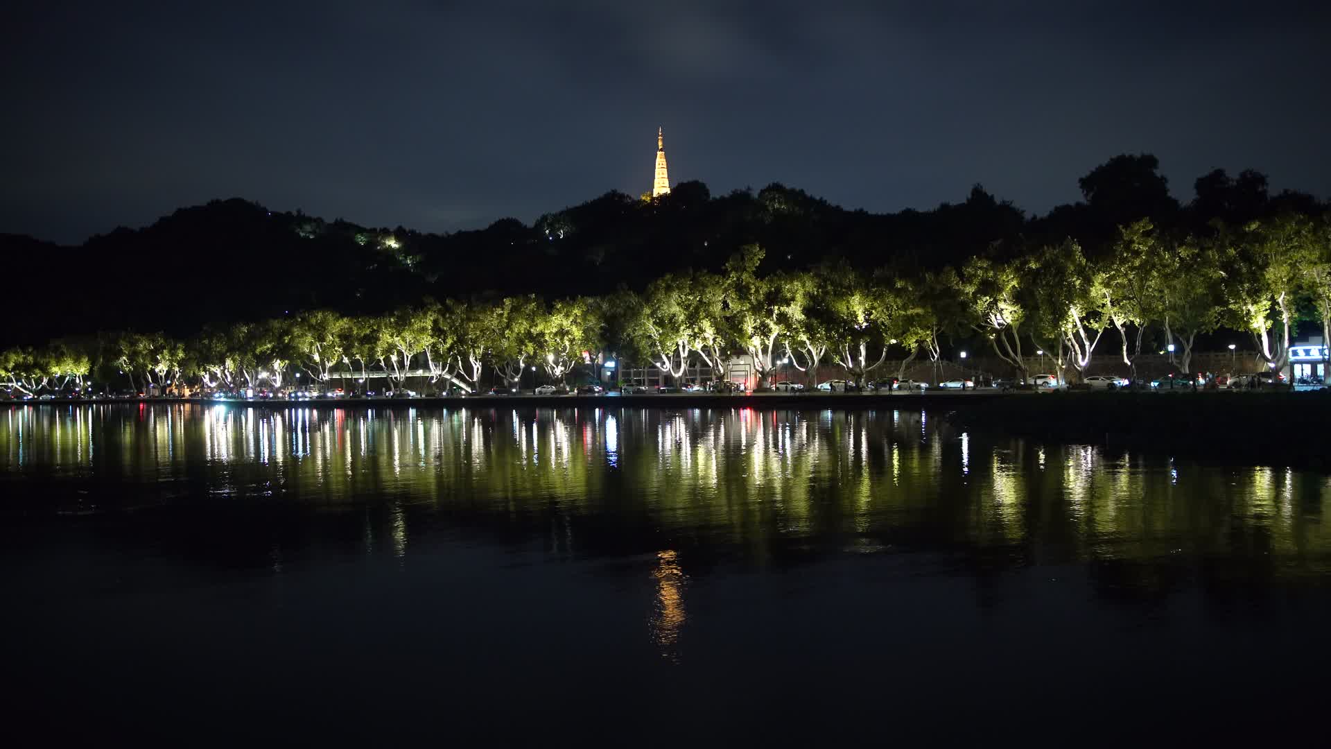 杭州宝石山景区保俶塔夜景视频的预览图