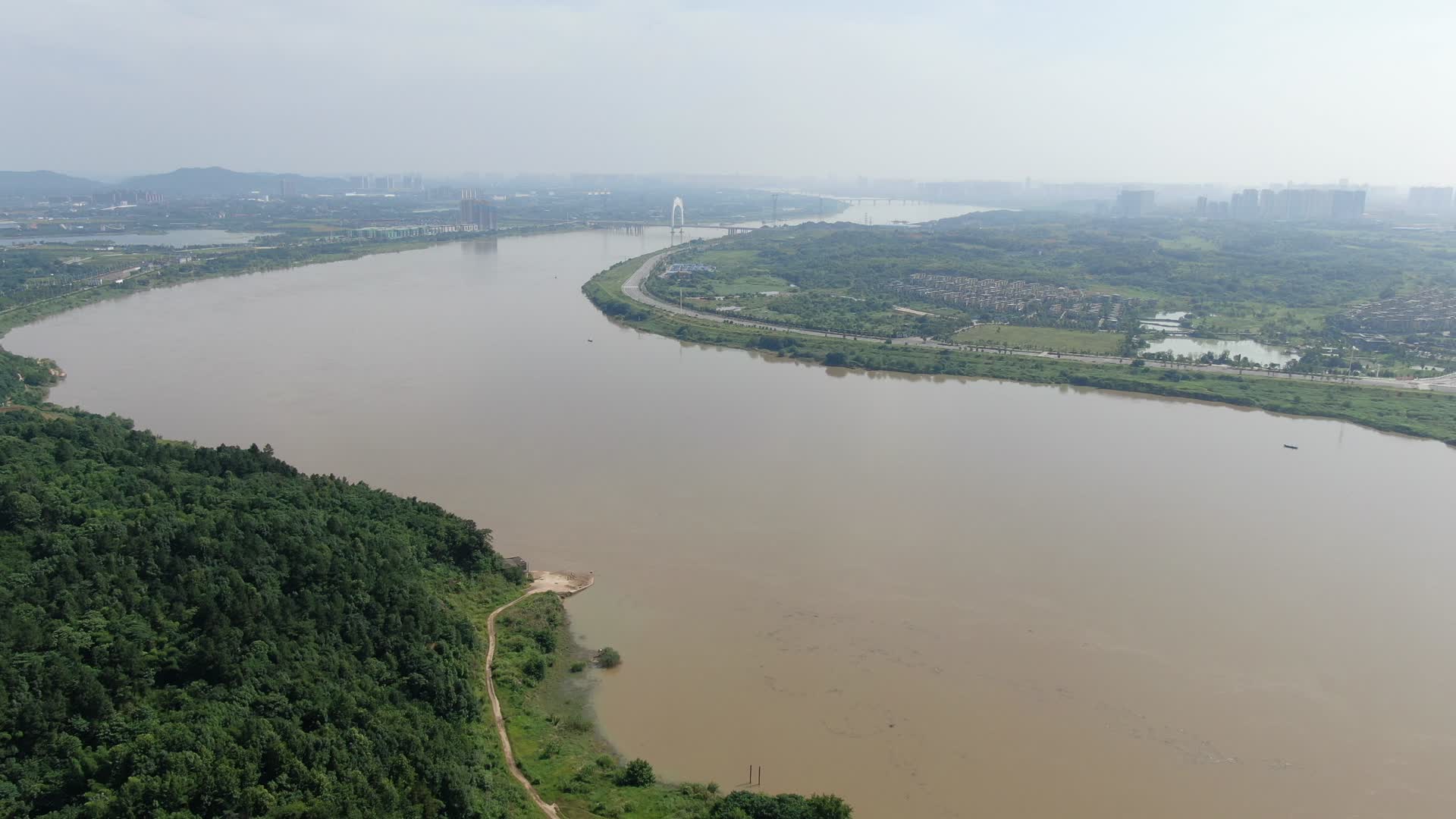 湖南湘江洪水航拍视频的预览图