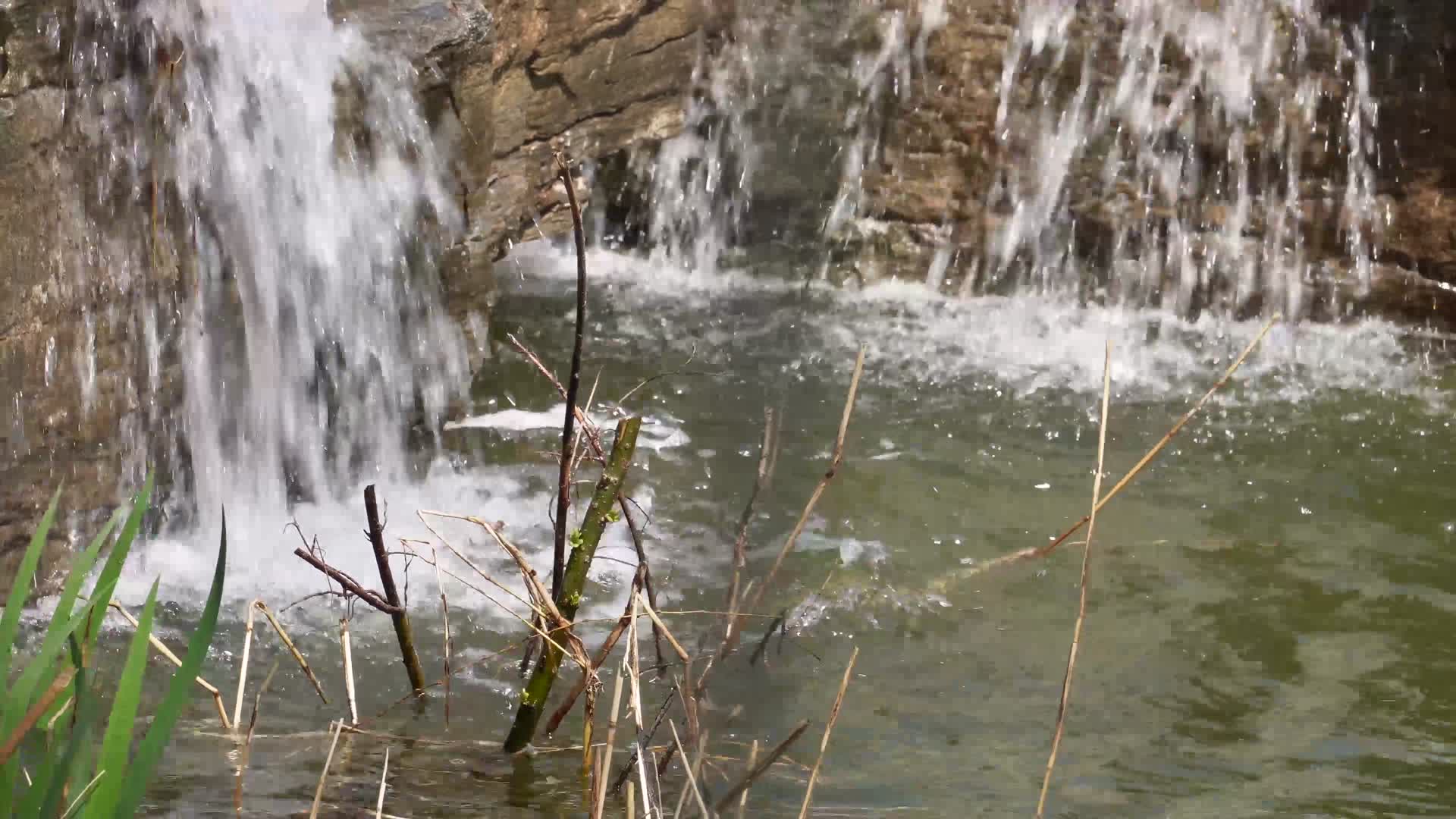 镜头合集泉水流水瀑布水流河流视频的预览图