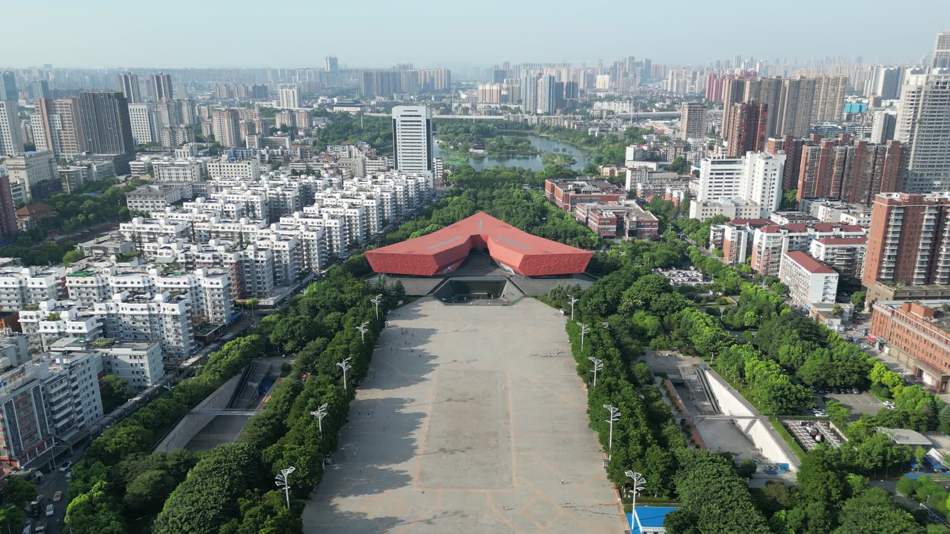 航拍武汉辛亥革命博物馆视频的预览图