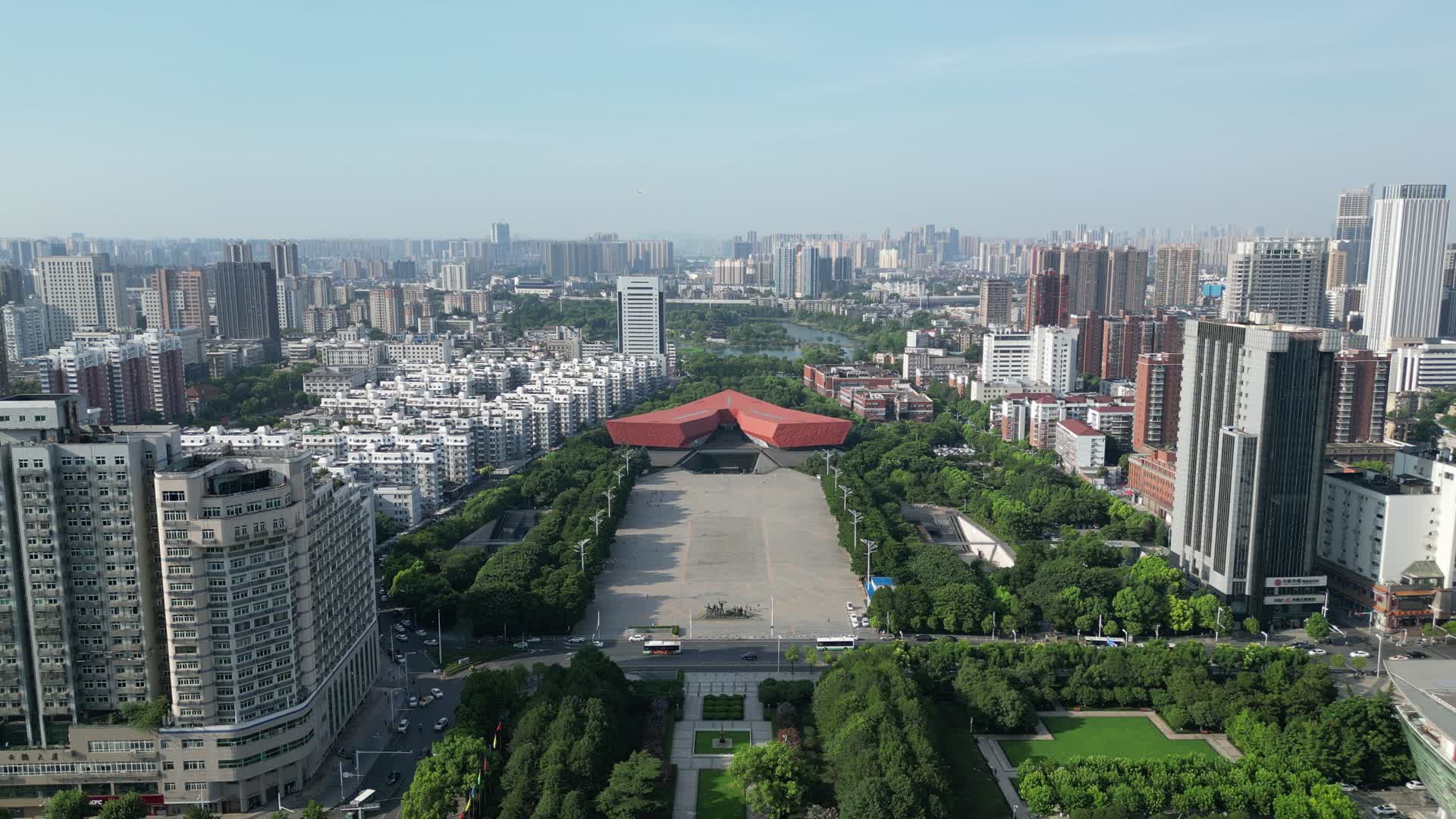 航拍武汉辛亥革命博物馆视频的预览图
