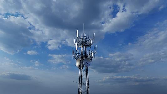 5g信号塔通信通讯电塔工业基建实拍4K视频的预览图