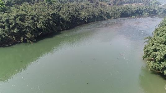 永宁河竹林风景线河流竹林4K高清航拍视频的预览图