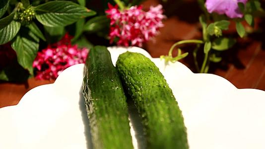 镜头合集瘦身蔬菜秋黄瓜切黄瓜视频的预览图