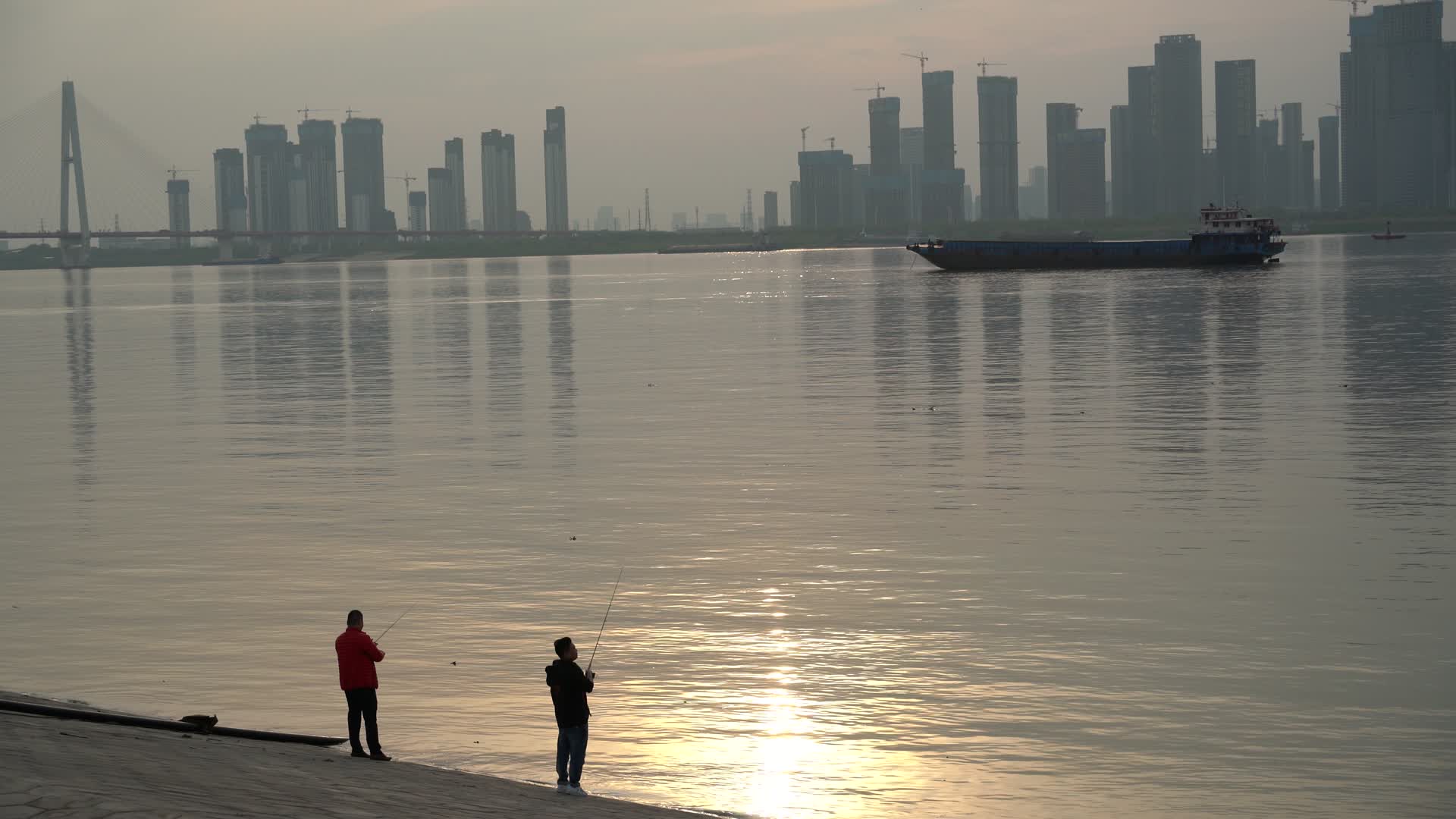 湖北武汉洪山江滩钓鱼视频的预览图