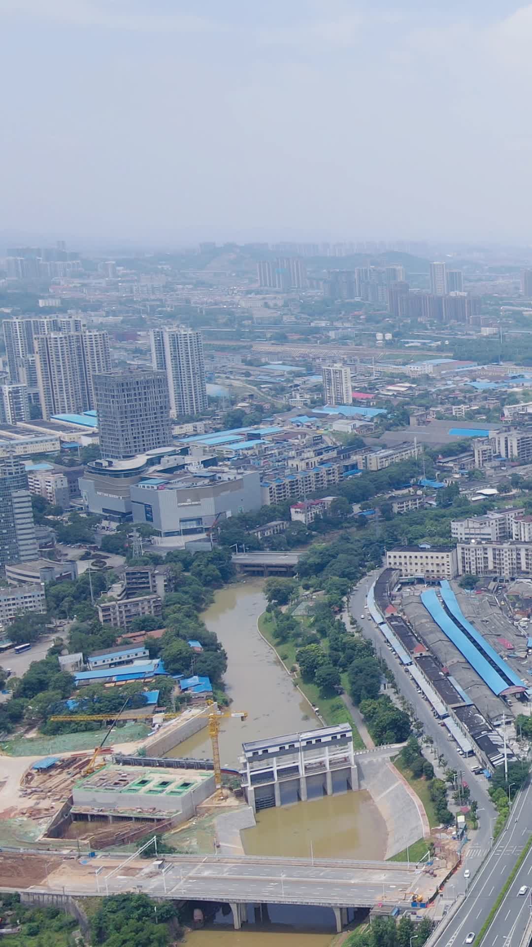 湖南株洲城市风光竖屏航拍视频的预览图