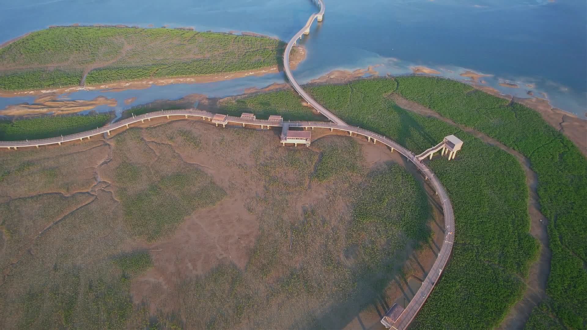 航拍厦门下潭尾湿地公园景观视频的预览图