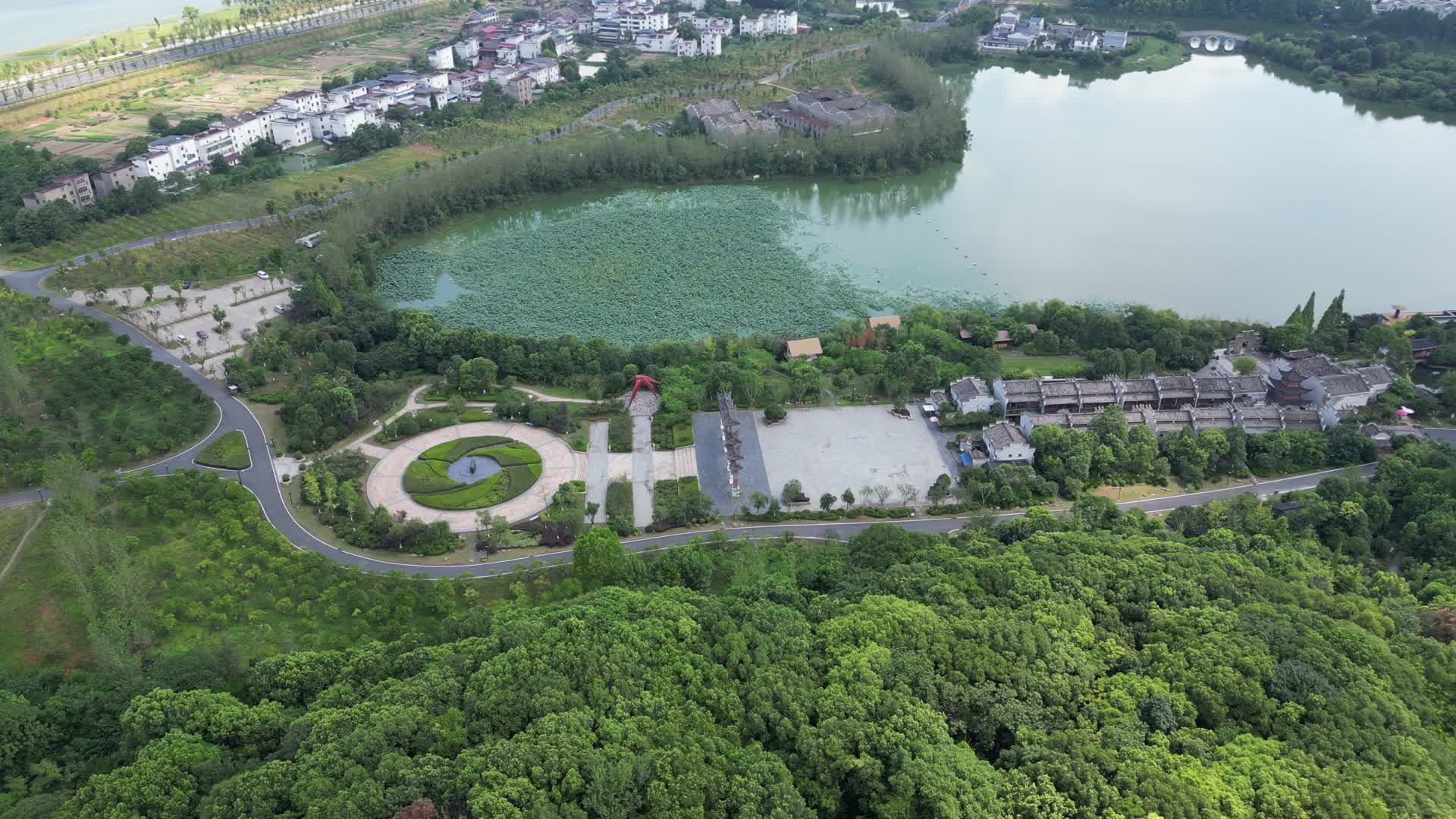 航拍江西吉安庐陵生态文化园4A景区视频的预览图