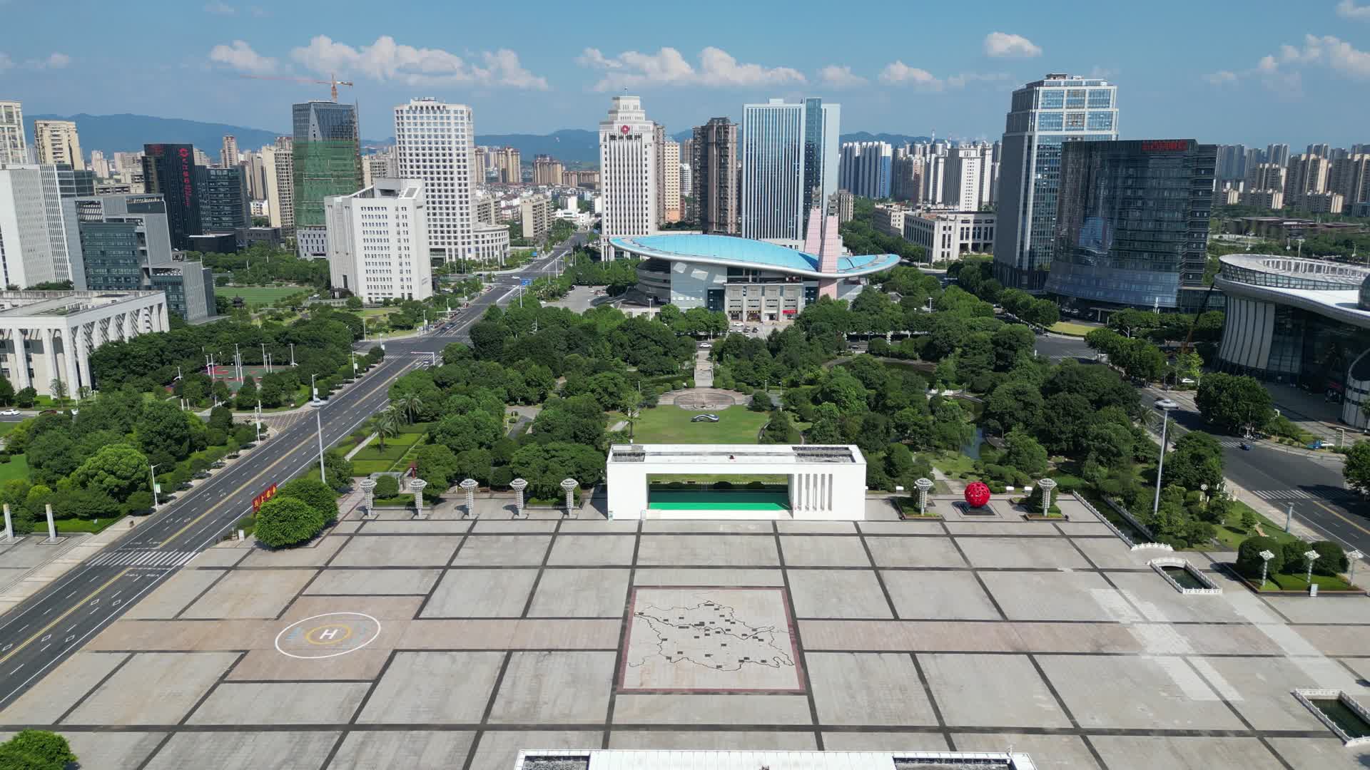 航拍江西吉安市体育馆视频的预览图