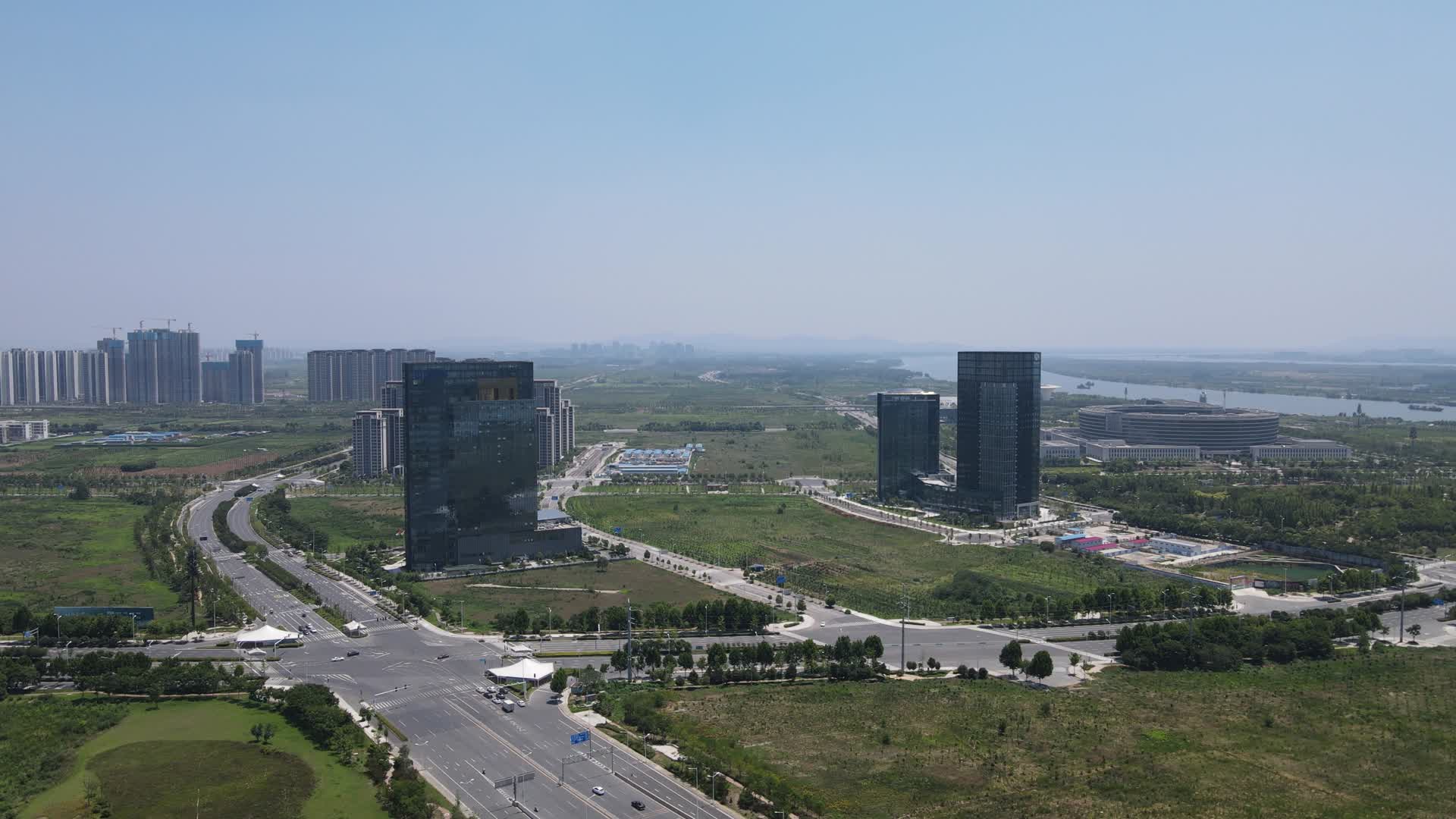 湖北襄阳新区城市建设航拍视频的预览图