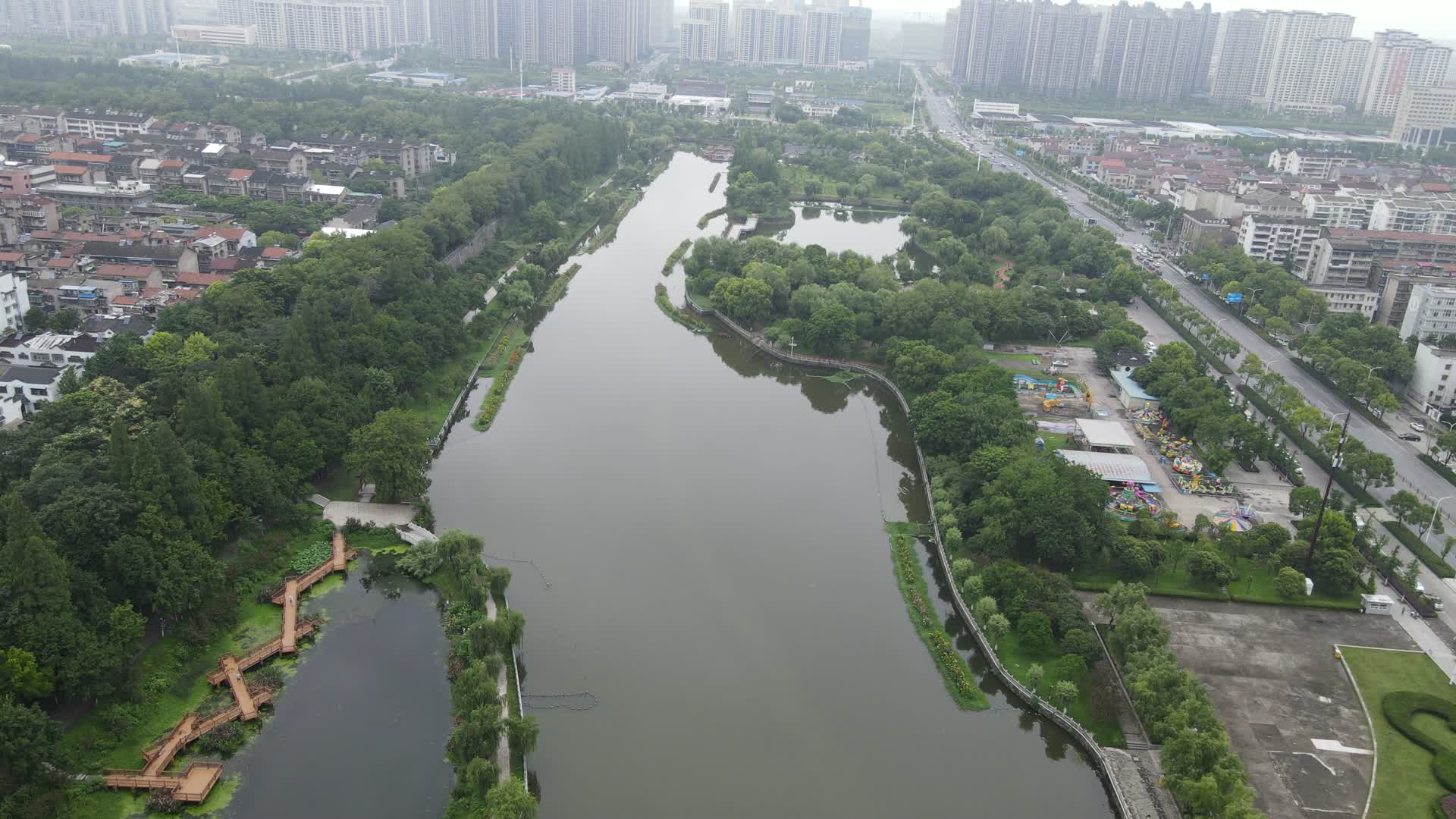 湖北荆州古城航拍视频的预览图