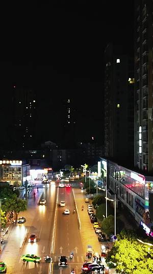 湖北襄阳城市夜景灯光竖屏航拍视频的预览图