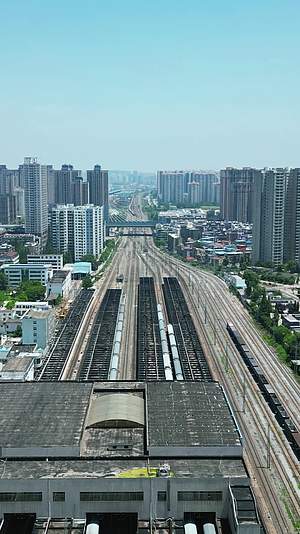 航拍湖北襄阳火车站视频的预览图
