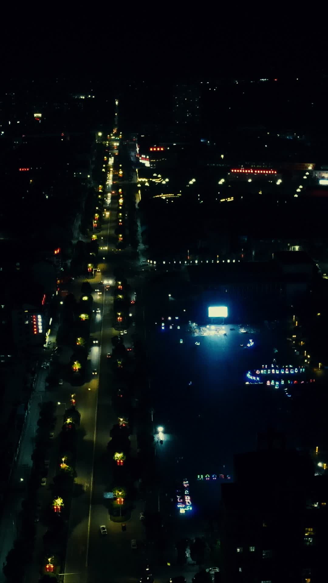 城市夜景灯光竖屏航拍视频的预览图