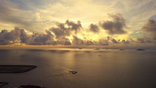 4K澳门航拍落日风景视频的预览图