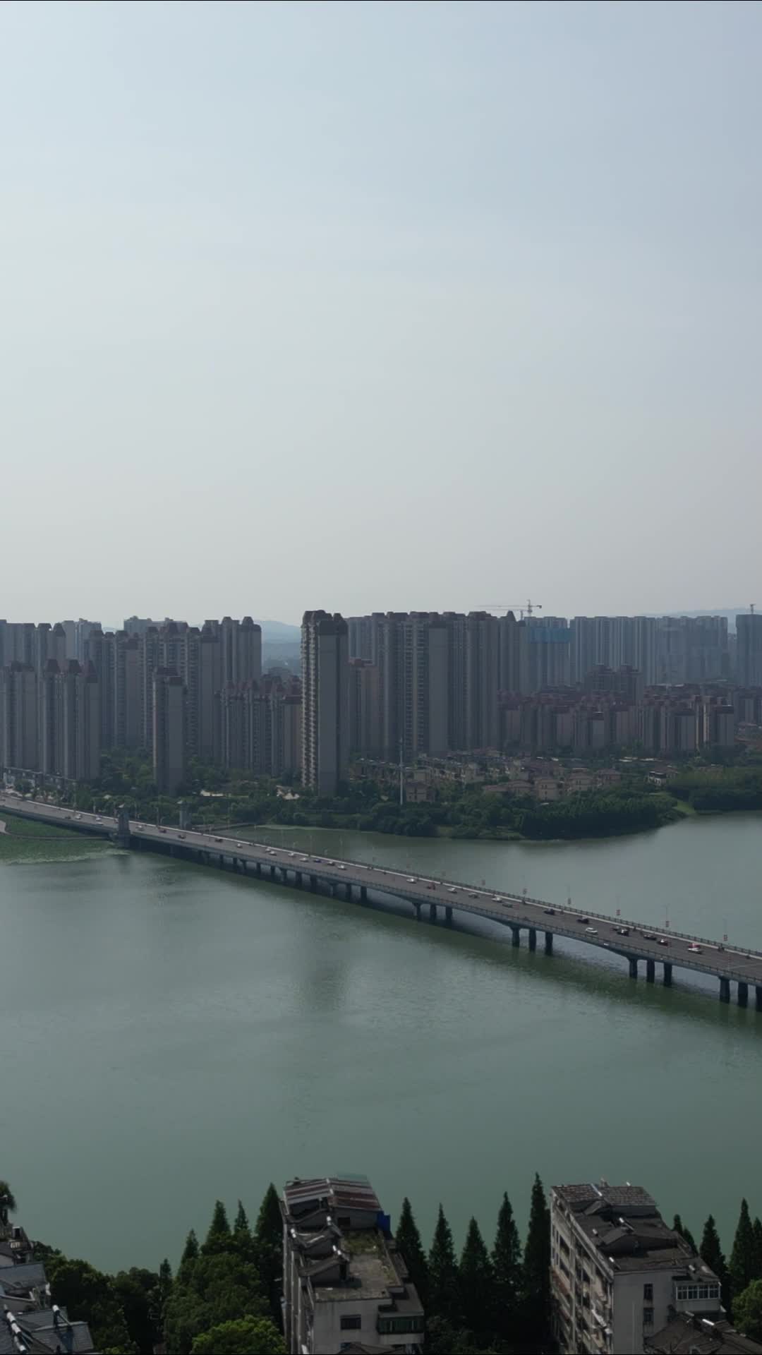 航拍湖北鄂州凤凰大桥视频的预览图