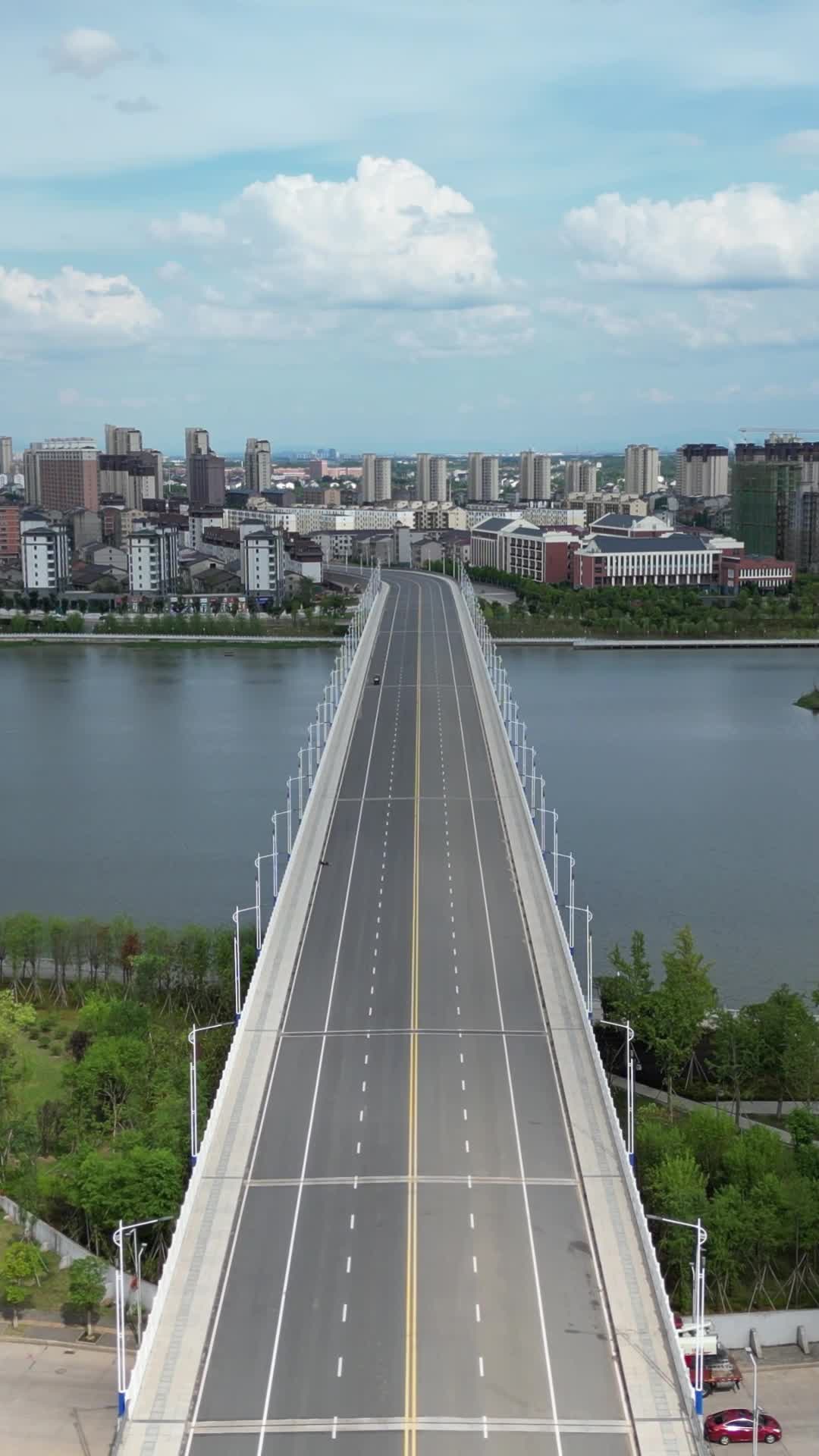 航拍江西抚州临川才子大桥视频的预览图