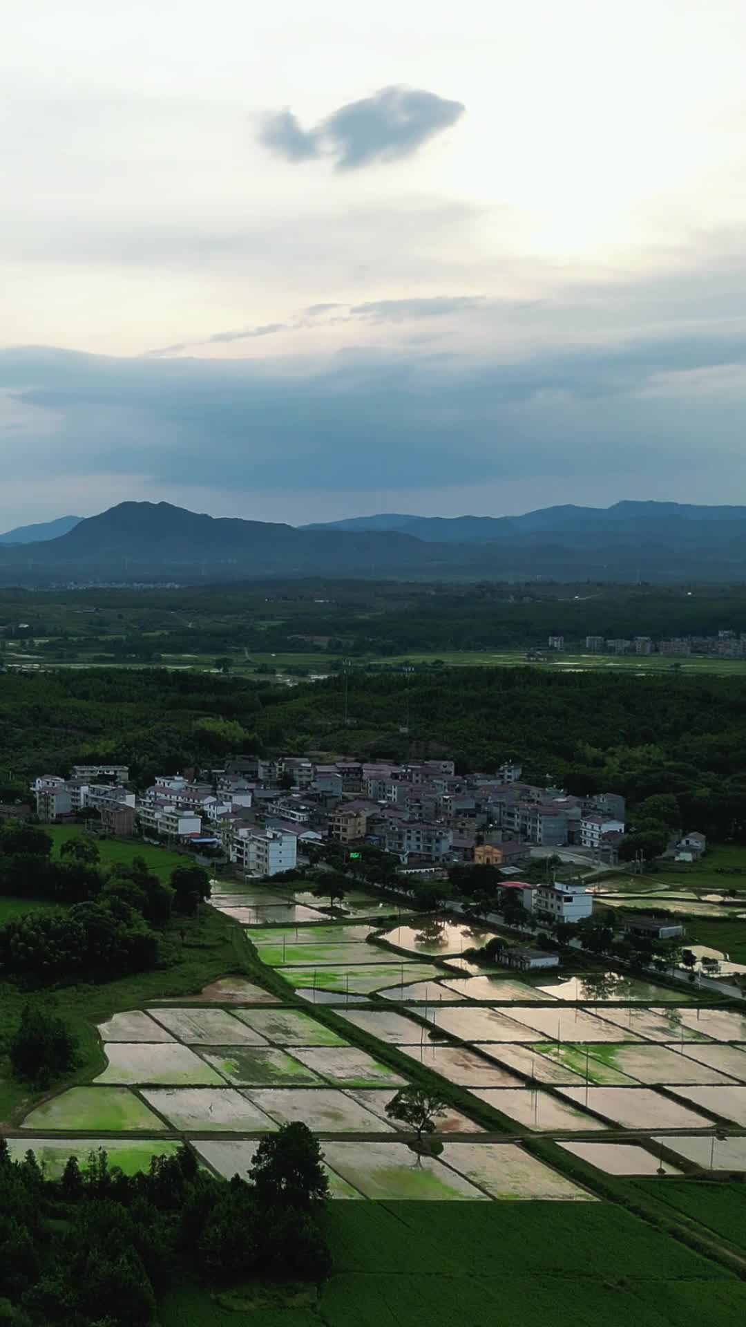 航拍美丽乡村田园风光视频的预览图