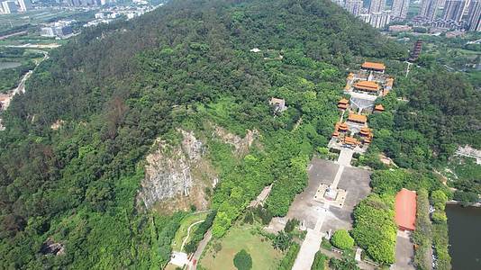 自然风景航拍广州南沙天后宫4A景区视频视频的预览图