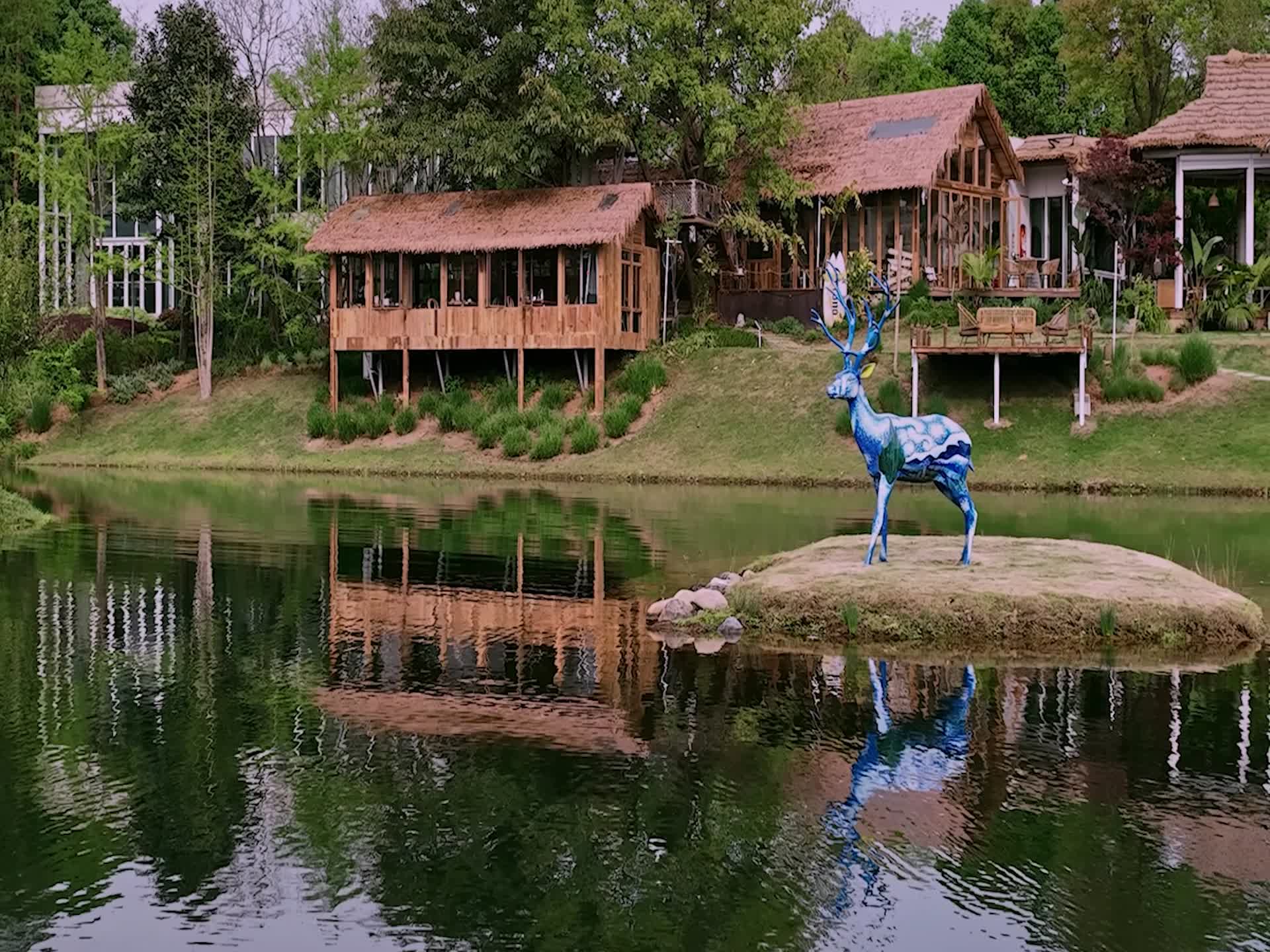 高清航拍成都麓湖别墅天府新区视频的预览图