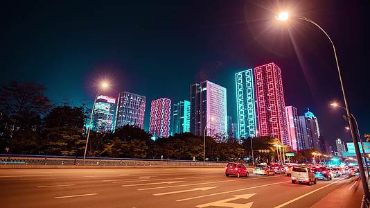 广西柳州阳光一百CBD夜景延时视频的预览图