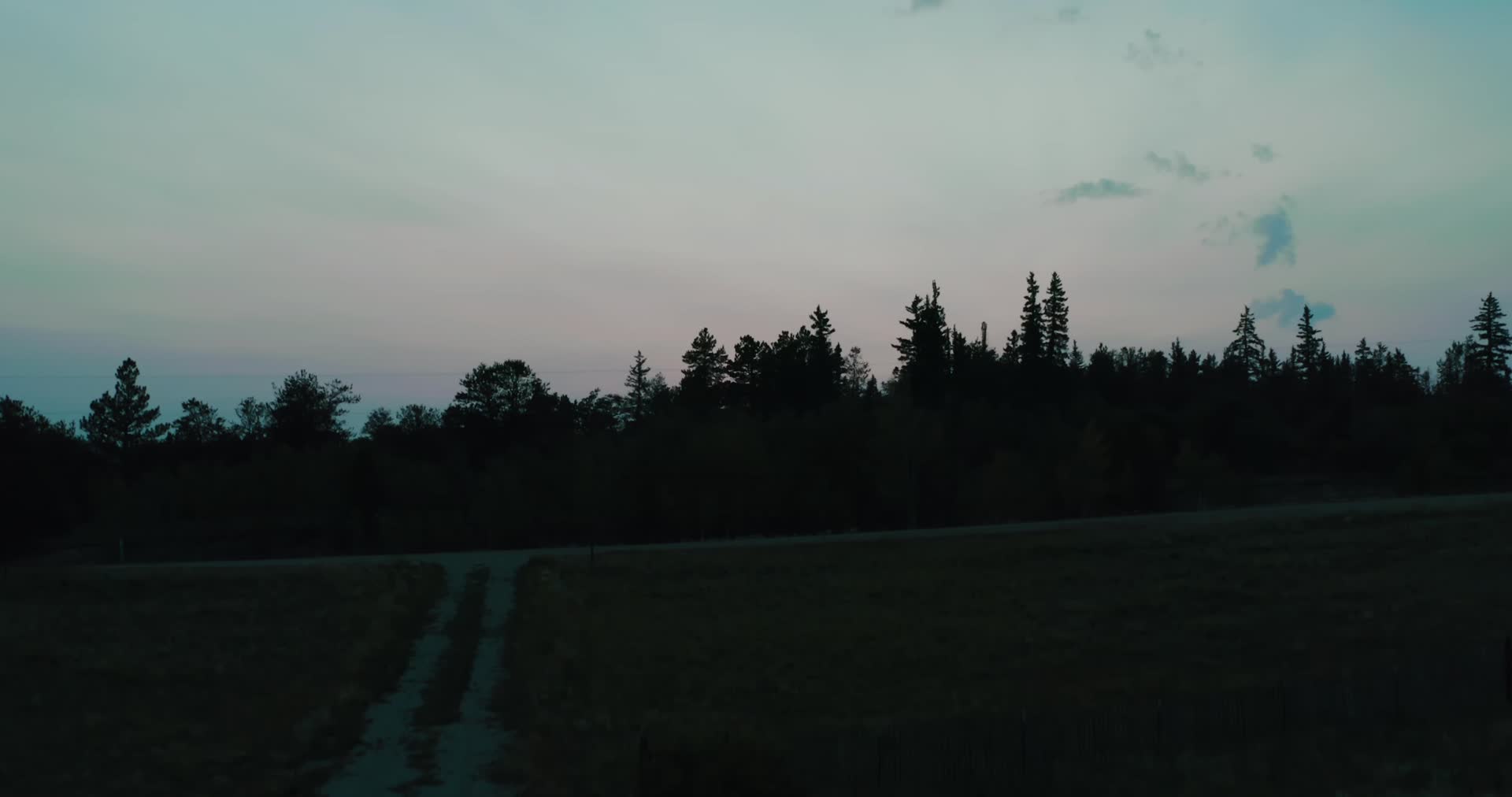 傍晚夕阳落日森林平原航拍视频的预览图