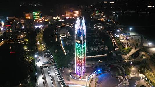 航拍深圳大梅沙愿望塔1视频的预览图
