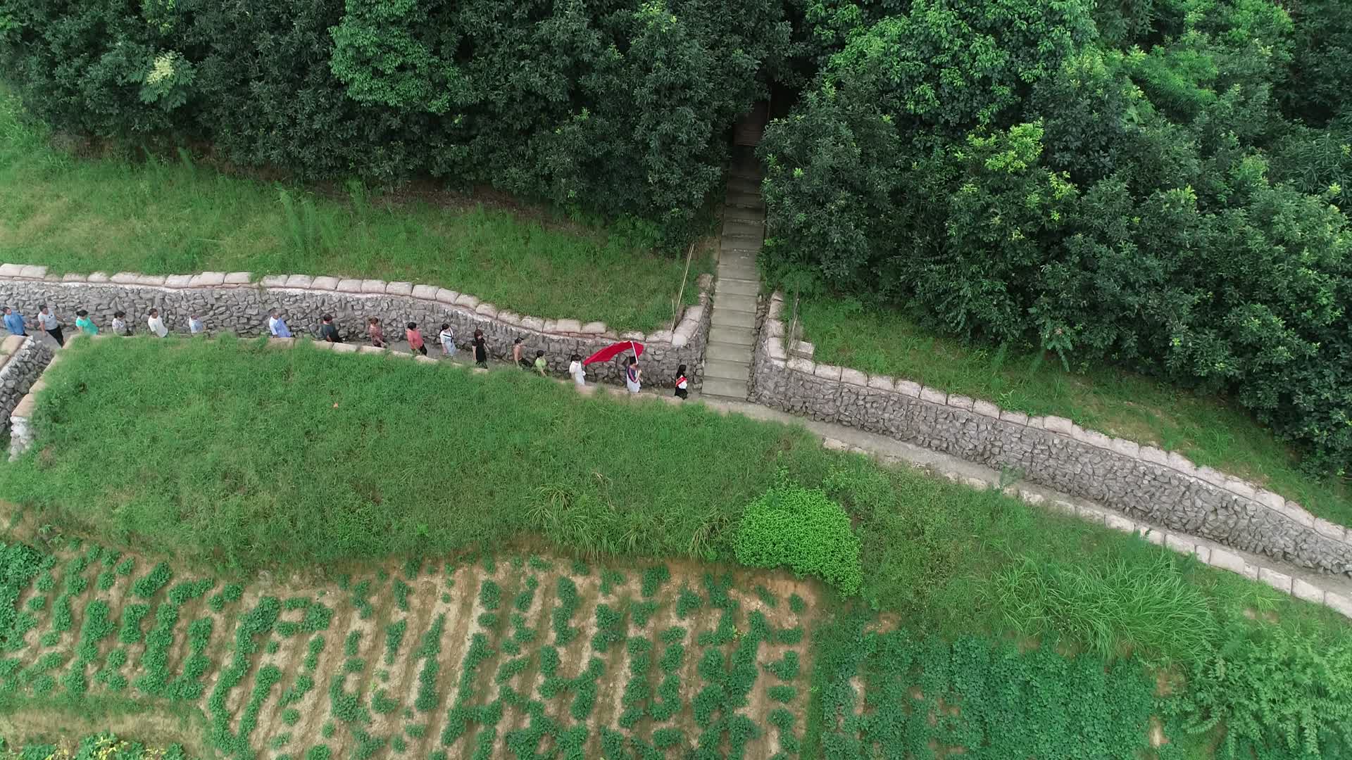 护国战壕红色景点红色基地航拍视频视频的预览图