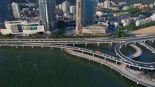 航拍厦门演武大桥建筑景观视频的预览图