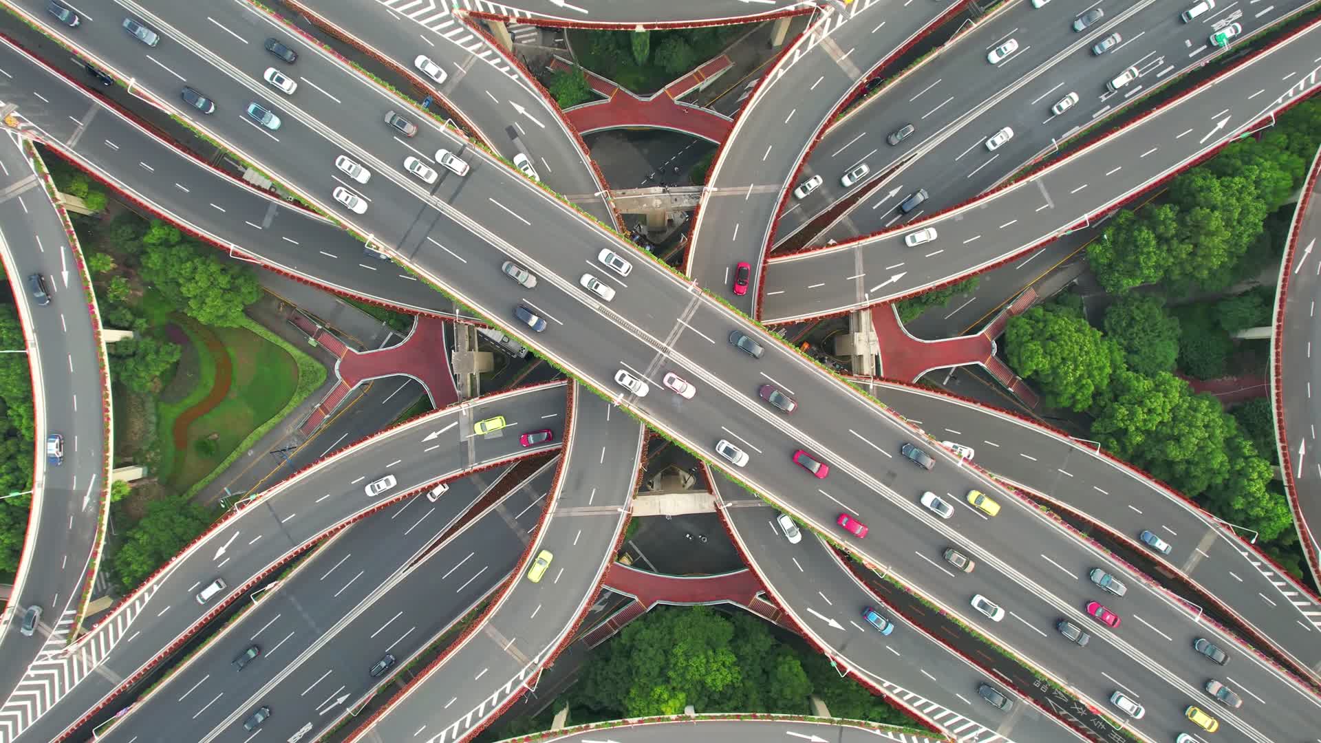 城市高架桥城市交通立交桥视频的预览图