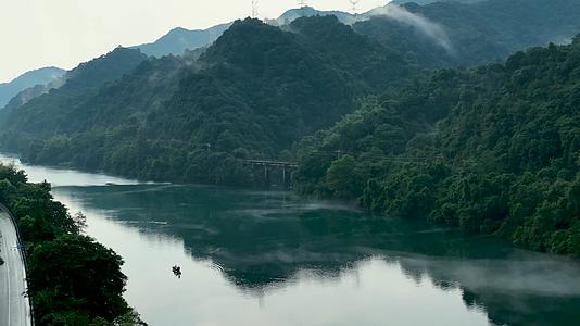 超清航拍湖南小东江山水美景视频的预览图