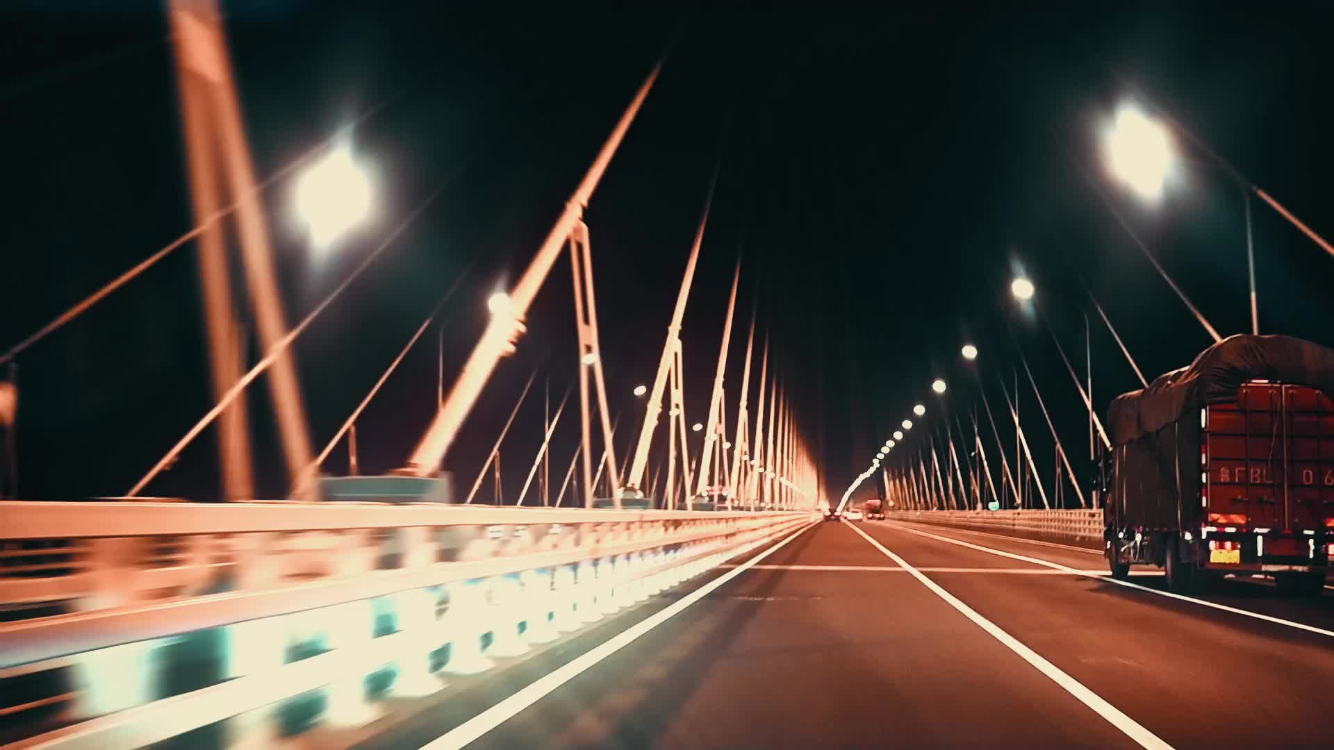 城市夜景无锡夜景车流立交桥灯光视频的预览图