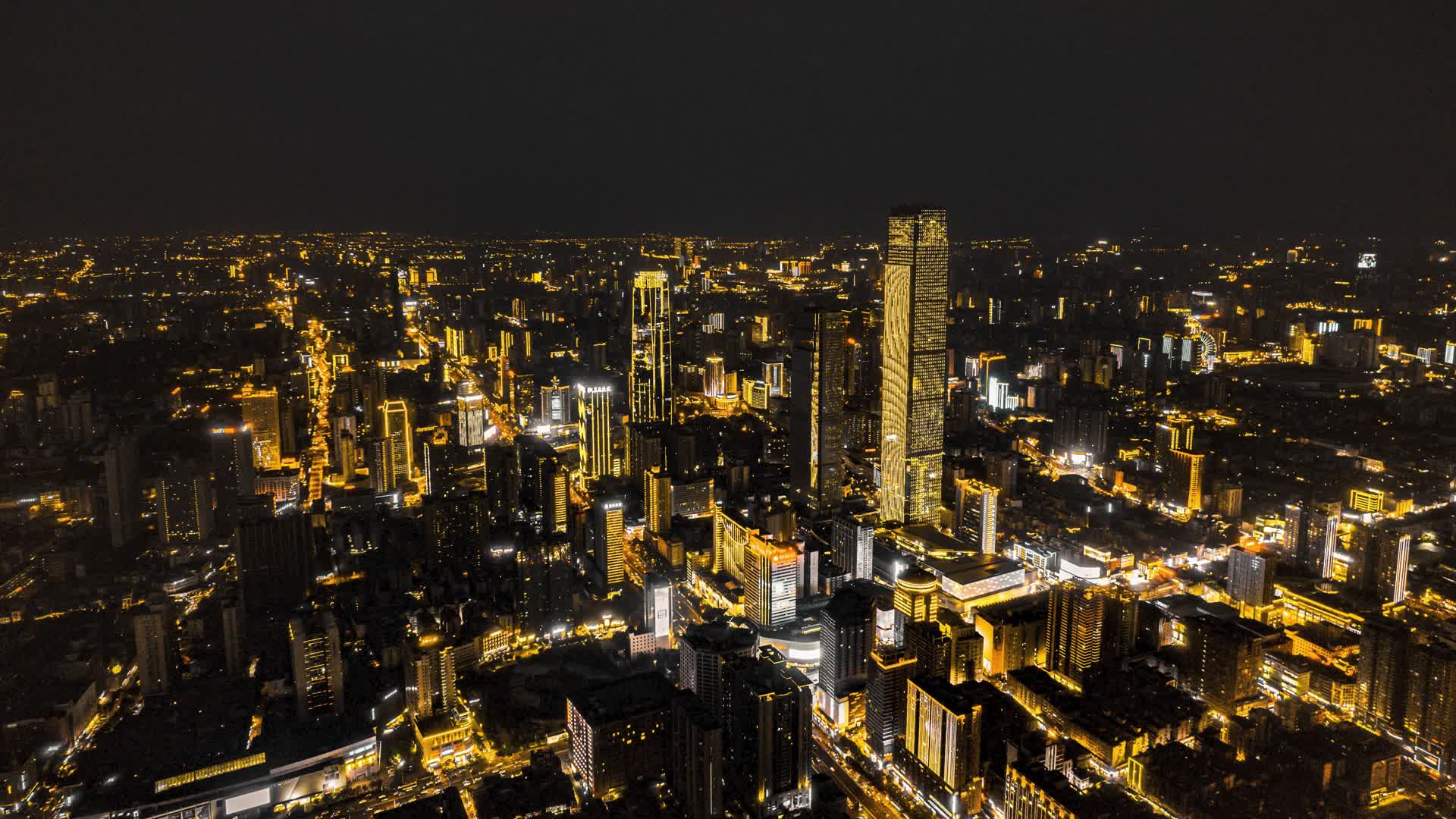 8K湖南长沙IFS城市地标国金中心黑金色调夜景延时视频的预览图