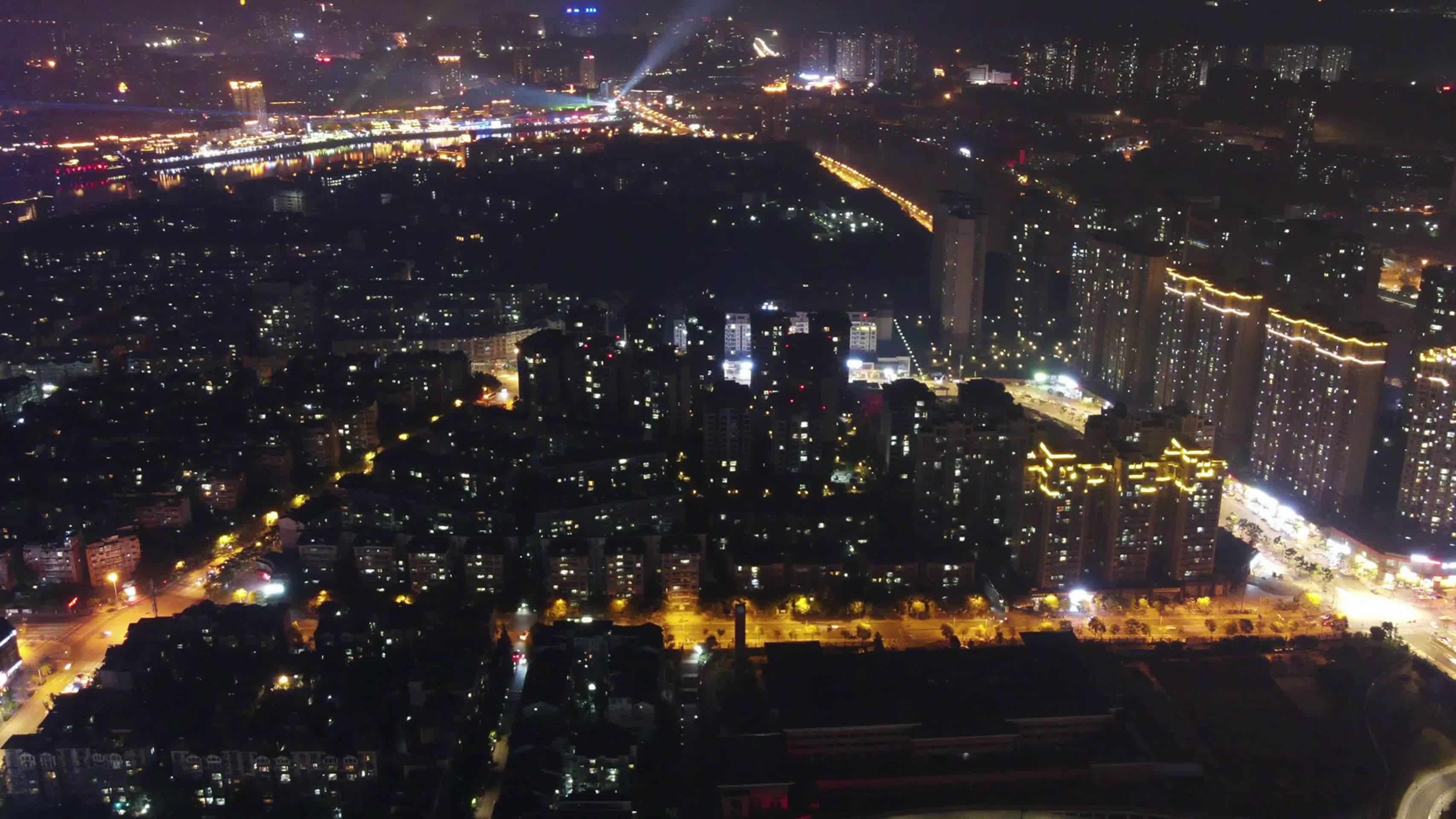 航拍广东城市夜景视频的预览图