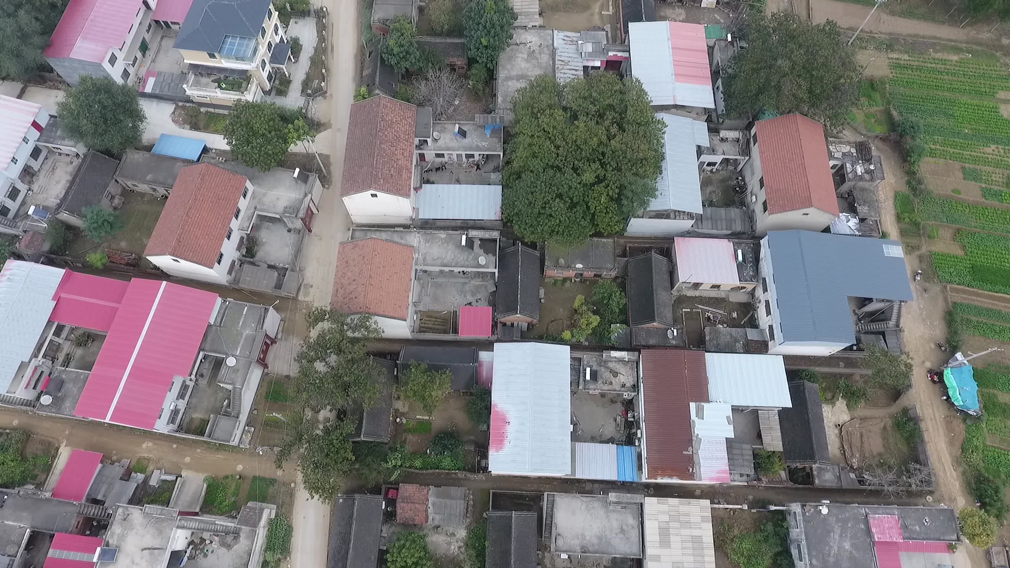航拍河南乡村聚落建筑视频的预览图