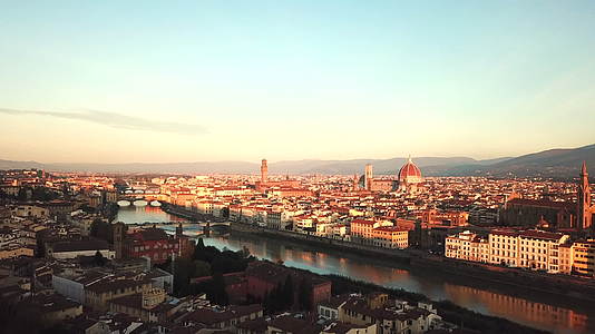 意大利佛罗伦萨全景升格航拍日出国外城市全貌实景视频的预览图