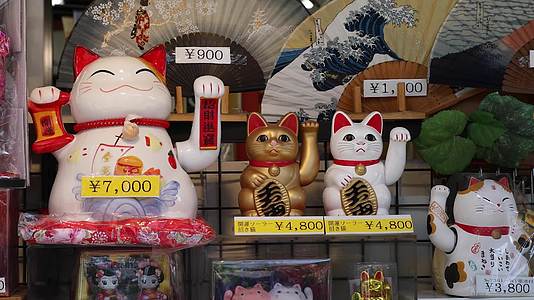 日本传统吉祥物招财猫视频的预览图