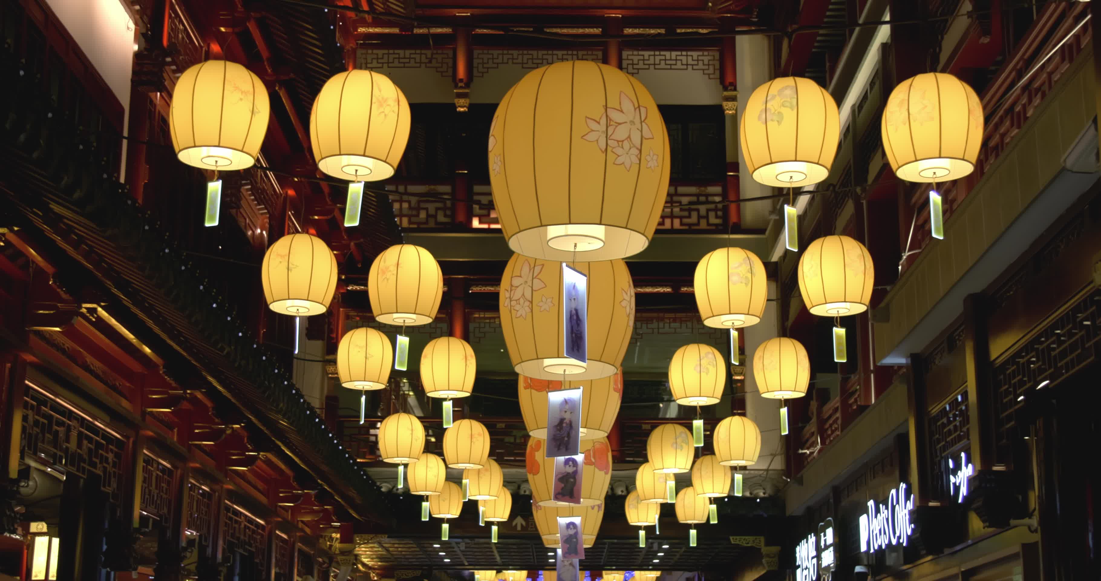上海豫园灯会城隍庙夜景中秋灯会4K实拍3视频的预览图