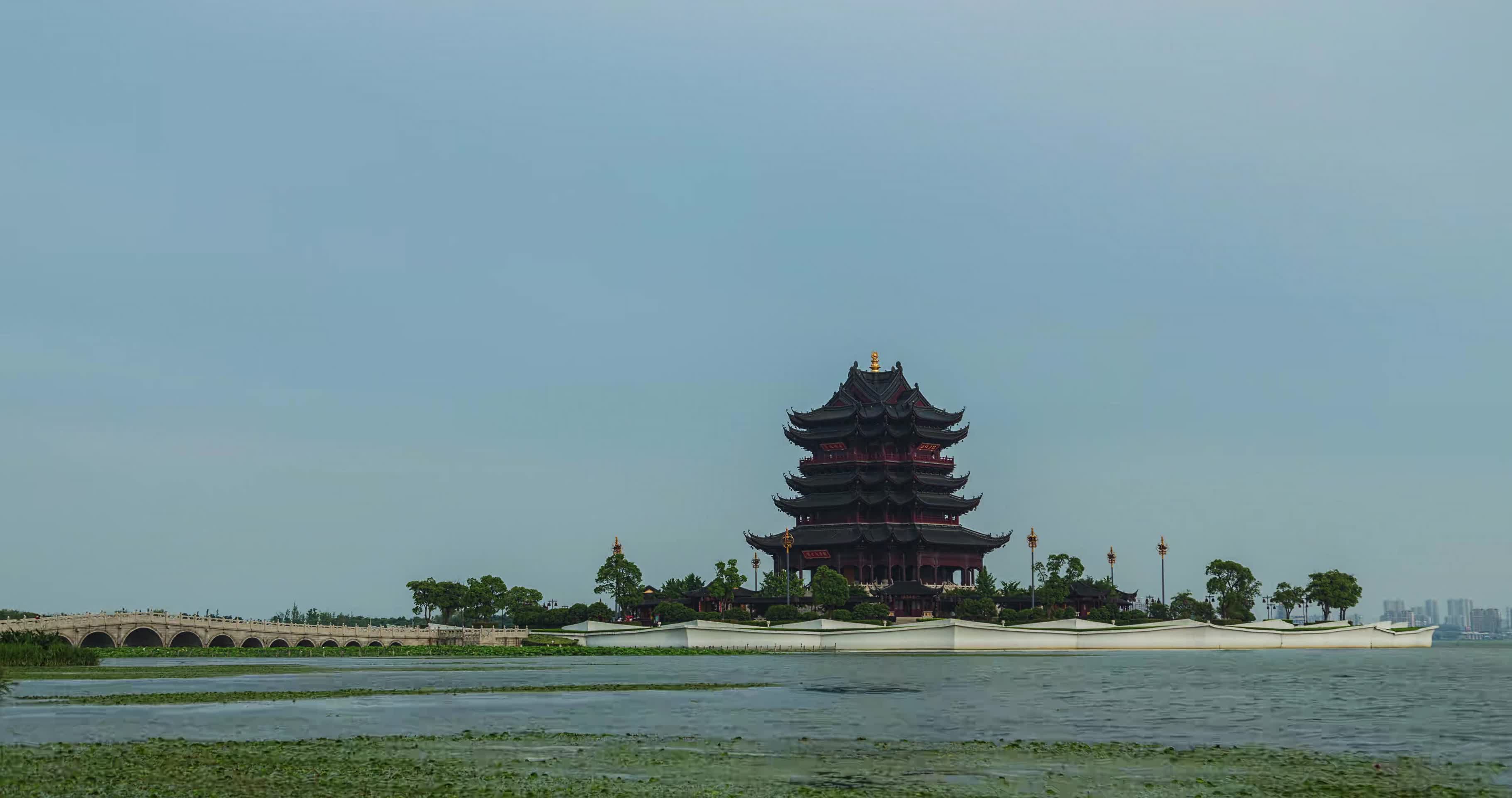 江苏苏州重元寺延时摄影视频的预览图