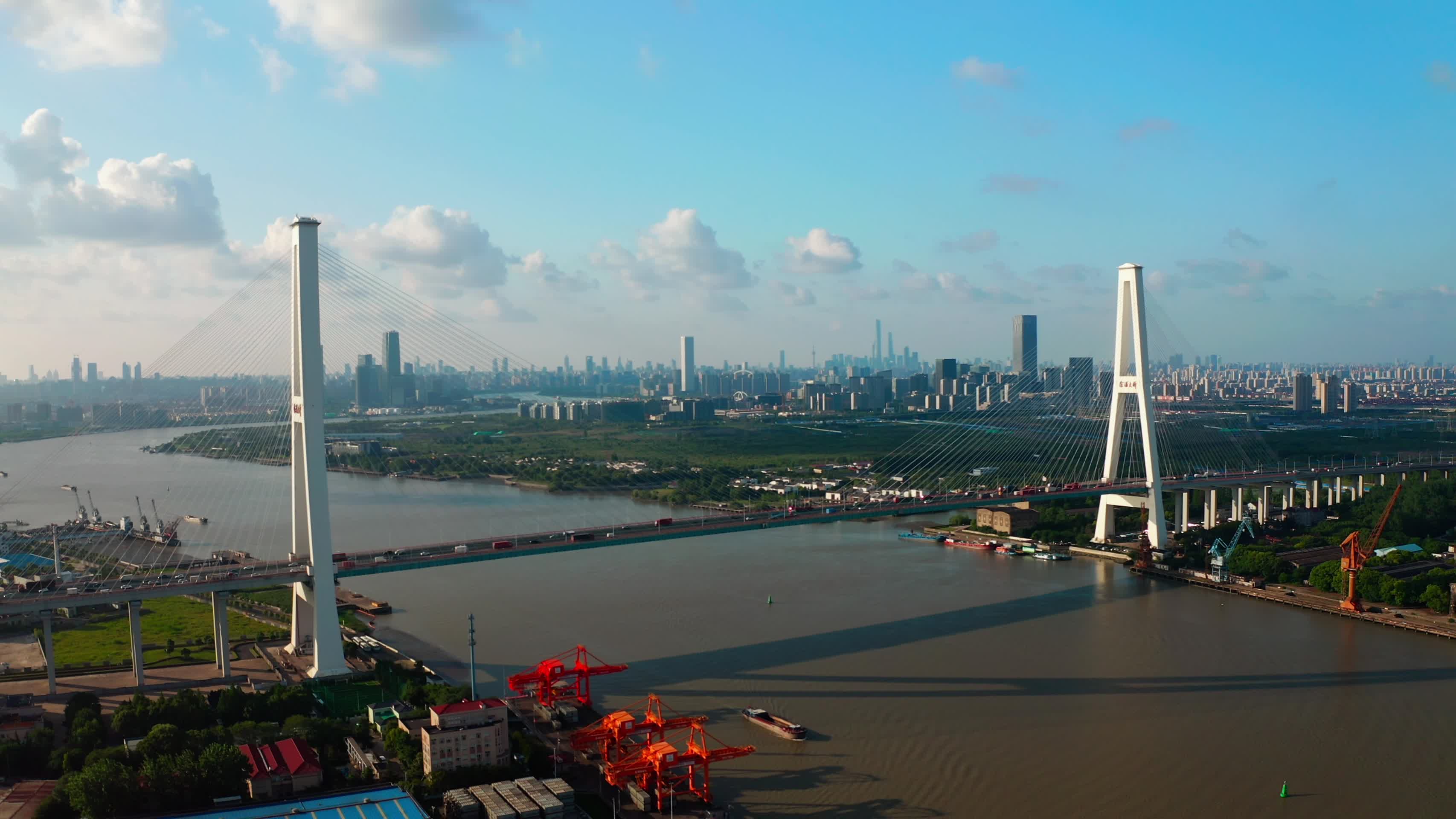 横跨黄浦江的大桥视频的预览图